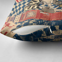 Ska 2 Tone Pillow Cover Big Ben Dance Two Tone Blue Checkerboard - Wonder Print Shop