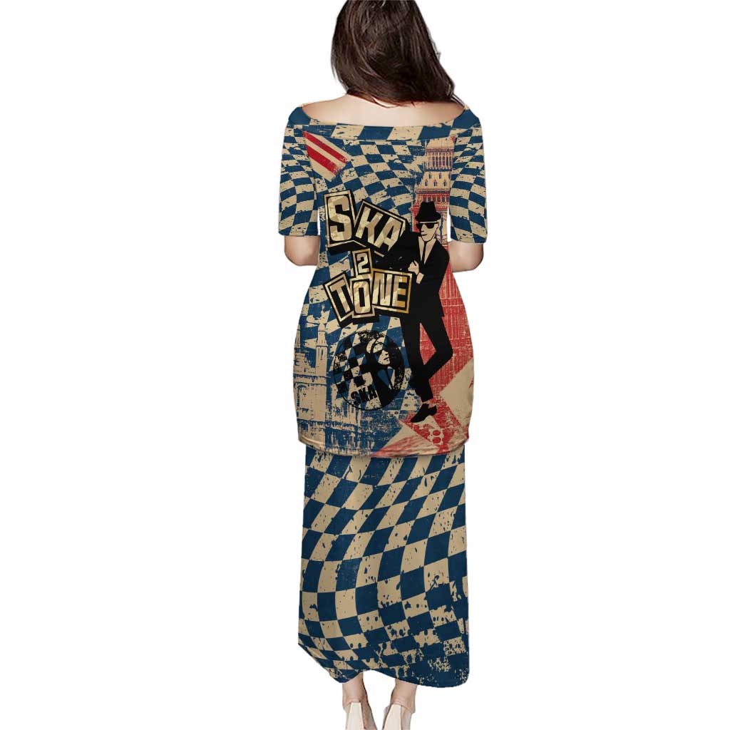 Ska 2 Tone Puletasi Big Ben Dance Two Tone Blue Checkerboard - Wonder Print Shop