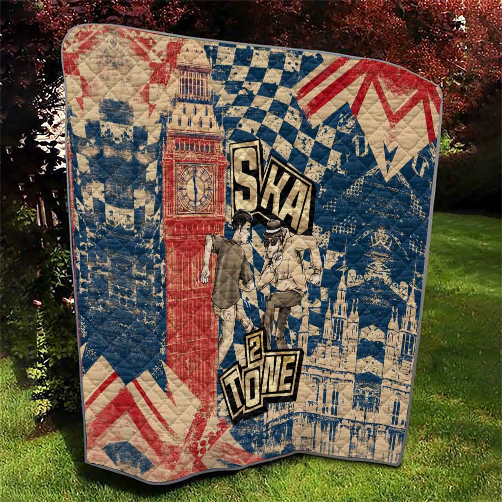 Ska 2 Tone Quilt Big Ben Dance Two Tone Blue Checkerboard - Wonder Print Shop
