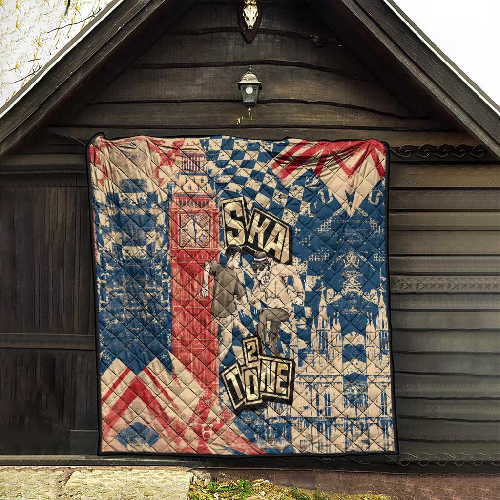 Ska 2 Tone Quilt Big Ben Dance Two Tone Blue Checkerboard - Wonder Print Shop