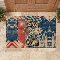 Ska 2 Tone Rubber Doormat Big Ben Dance Two Tone Blue Checkerboard - Wonder Print Shop