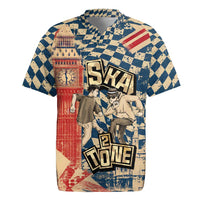 Ska 2 Tone Rugby Jersey Big Ben Dance Two Tone Blue Checkerboard - Wonder Print Shop