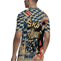 Ska 2 Tone Rugby Jersey Big Ben Dance Two Tone Blue Checkerboard - Wonder Print Shop