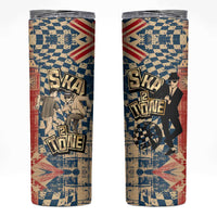 Ska 2 Tone Skinny Tumbler Big Ben Dance Two Tone Blue Checkerboard - Wonder Print Shop