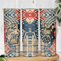 Ska 2 Tone Skinny Tumbler Big Ben Dance Two Tone Blue Checkerboard - Wonder Print Shop