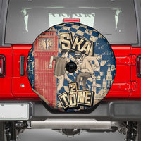 Ska 2 Tone Spare Tire Cover Big Ben Dance Two Tone Blue Checkerboard - Wonder Print Shop