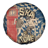 Ska 2 Tone Spare Tire Cover Big Ben Dance Two Tone Blue Checkerboard - Wonder Print Shop