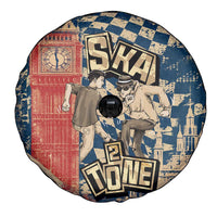 Ska 2 Tone Spare Tire Cover Big Ben Dance Two Tone Blue Checkerboard - Wonder Print Shop