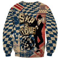 Ska 2 Tone Sweatshirt Big Ben Dance Two Tone Blue Checkerboard - Wonder Print Shop