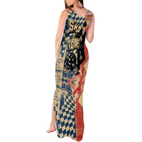 Ska 2 Tone Tank Maxi Dress Big Ben Dance Two Tone Blue Checkerboard - Wonder Print Shop