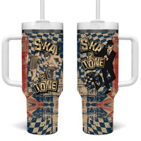 Ska 2 Tone Tumbler With Handle Big Ben Dance Two Tone Blue Checkerboard - Wonder Print Shop