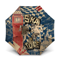 Ska 2 Tone Umbrella Big Ben Dance Two Tone Blue Checkerboard - Wonder Print Shop