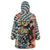 Ska 2 Tone Wearable Blanket Hoodie Big Ben Dance Two Tone Blue Checkerboard - Wonder Print Shop