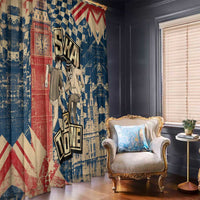 Ska 2 Tone Window Curtain Big Ben Dance Two Tone Blue Checkerboard - Wonder Print Shop