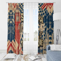 Ska 2 Tone Window Curtain Big Ben Dance Two Tone Blue Checkerboard - Wonder Print Shop