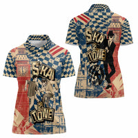 Ska 2 Tone Women Polo Shirt Big Ben Dance Two Tone Blue Checkerboard - Wonder Print Shop