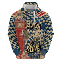 Ska 2 Tone Zip Hoodie Big Ben Dance Two Tone Blue Checkerboard - Wonder Print Shop