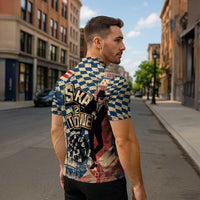 Ska 2 Tone Zipper Polo Shirt Big Ben Dance Two Tone Blue Checkerboard - Wonder Print Shop