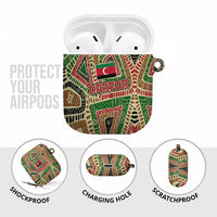 Darfur Sudan AirPods Case with Red Green Beige Tribal Pattern - Wonder Print Shop
