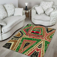 Darfur Sudan Area Rug with Red Green Beige Tribal Pattern - Wonder Print Shop