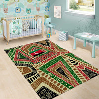 Darfur Sudan Area Rug with Red Green Beige Tribal Pattern - Wonder Print Shop