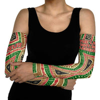 Darfur Sudan Arm Sleeves with Red Green Beige Tribal Pattern - Wonder Print Shop