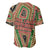 Darfur Sudan Baseball Jersey with Red Green Beige Tribal Pattern - Wonder Print Shop