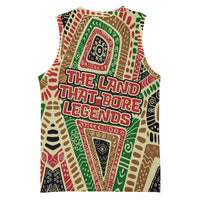 Darfur Sudan Basketball Jersey with Red Green Beige Tribal Pattern - Wonder Print Shop