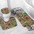 Darfur Sudan Bathroom Set with Red Green Beige Tribal Pattern - Wonder Print Shop