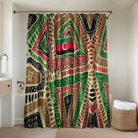 Darfur Sudan Bathroom Set with Red Green Beige Tribal Pattern - Wonder Print Shop