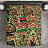 Darfur Sudan Bedding Set with Red Green Beige Tribal Pattern - Wonder Print Shop