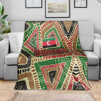 Darfur Sudan Blanket with Red Green Beige Tribal Pattern - Wonder Print Shop