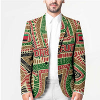 Darfur Sudan Blazer with Red Green Beige Tribal Pattern - Wonder Print Shop