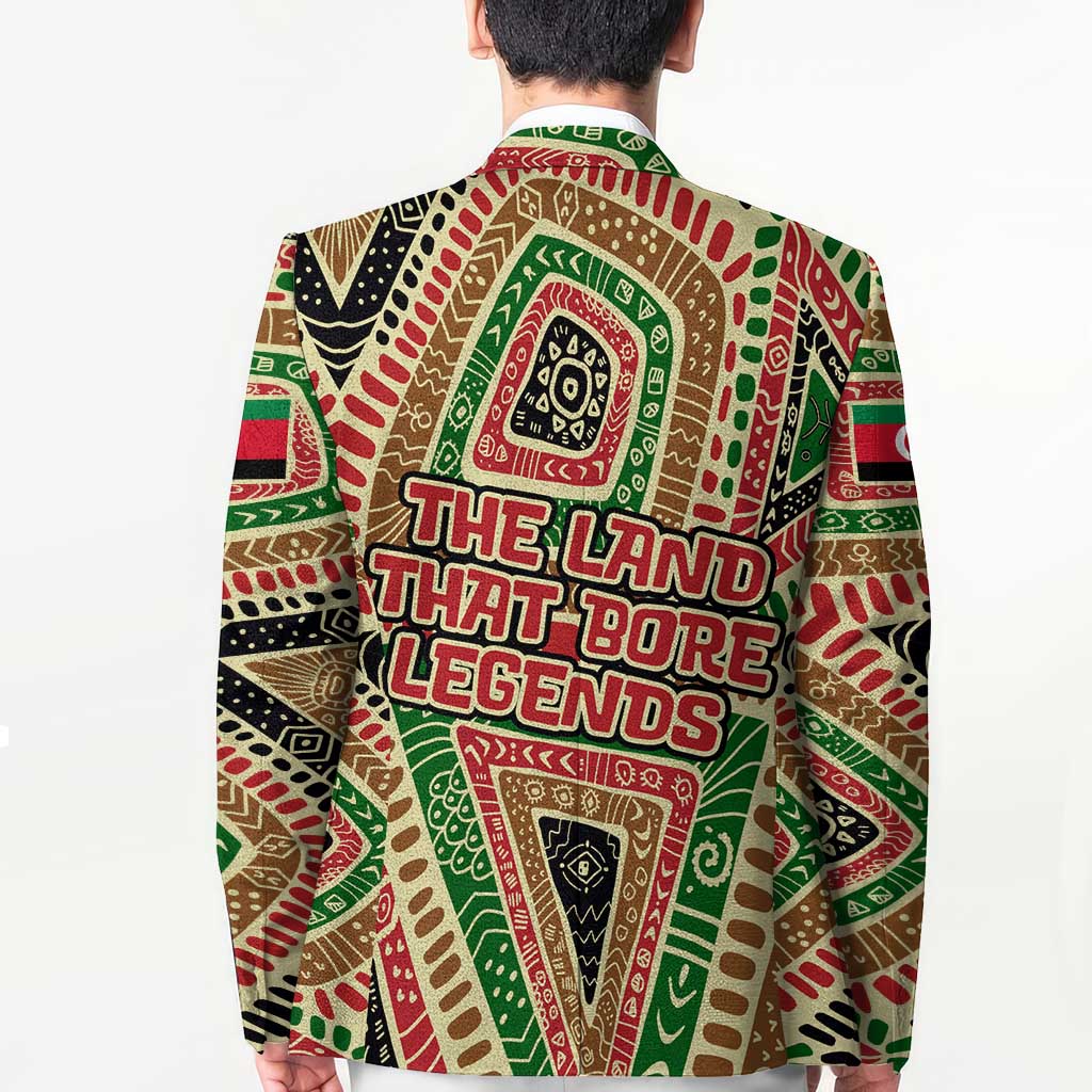 Darfur Sudan Blazer with Red Green Beige Tribal Pattern - Wonder Print Shop