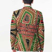 Darfur Sudan Blazer with Red Green Beige Tribal Pattern - Wonder Print Shop