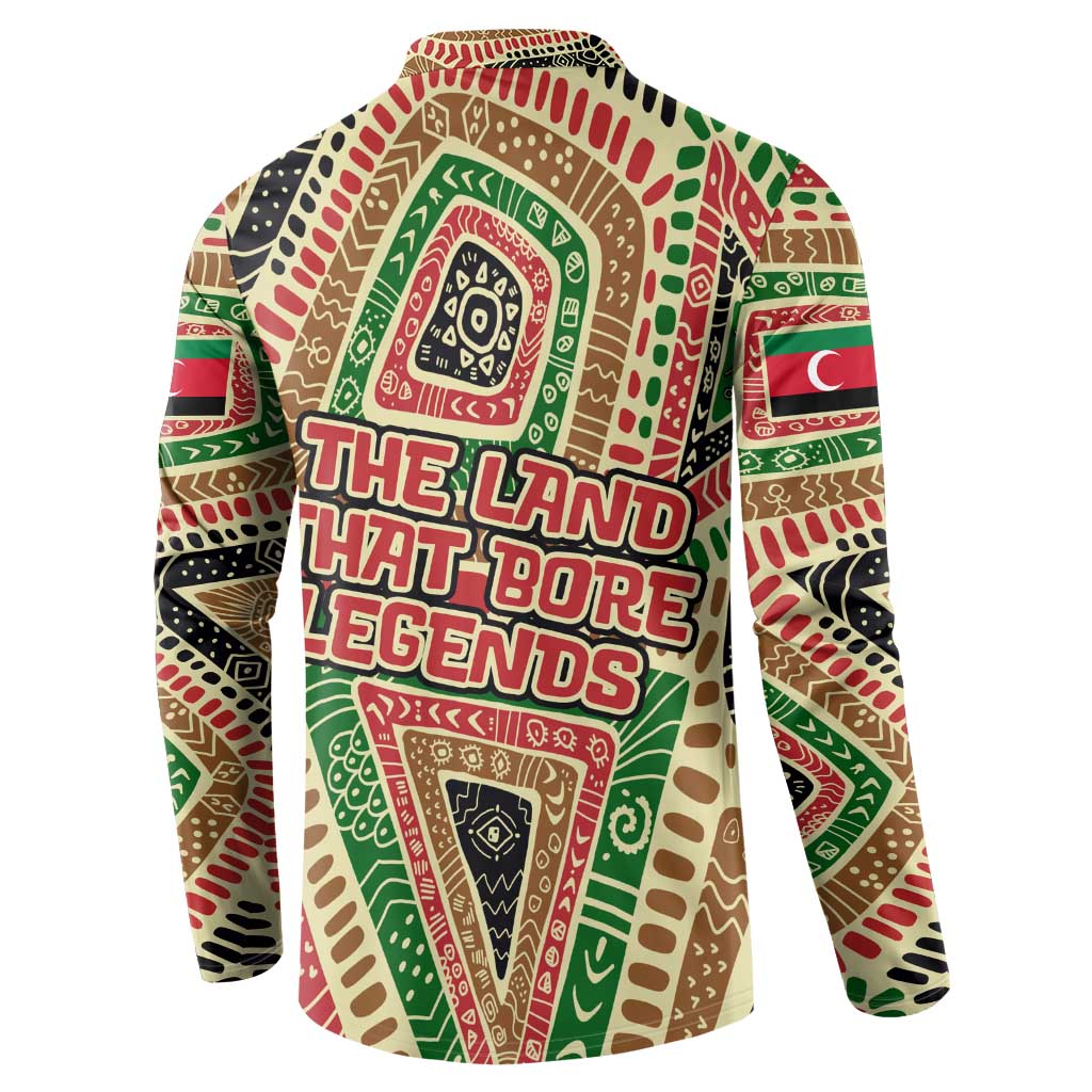 Darfur Sudan Button Sweatshirt with Red Green Beige Tribal Pattern - Wonder Print Shop