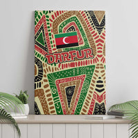 Darfur Sudan Canvas Wall Art with Red Green Beige Tribal Pattern - Wonder Print Shop