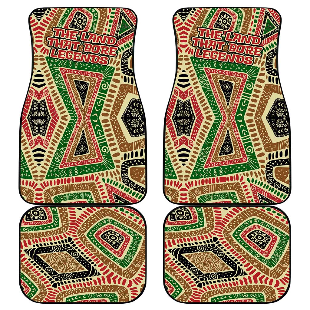 Darfur Sudan Car Mats with Red Green Beige Tribal Pattern - Wonder Print Shop