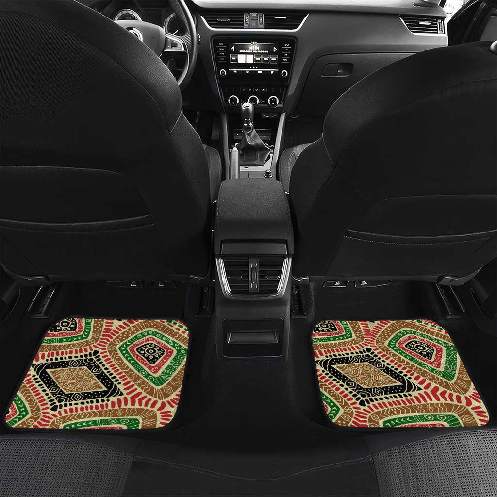 Darfur Sudan Car Mats with Red Green Beige Tribal Pattern - Wonder Print Shop