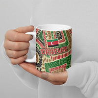 Darfur Sudan Ceramic Mug with Red Green Beige Tribal Pattern - Wonder Print Shop