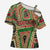 Darfur Sudan Cross Shoulder Shirt with Red Green Beige Tribal Pattern - Wonder Print Shop