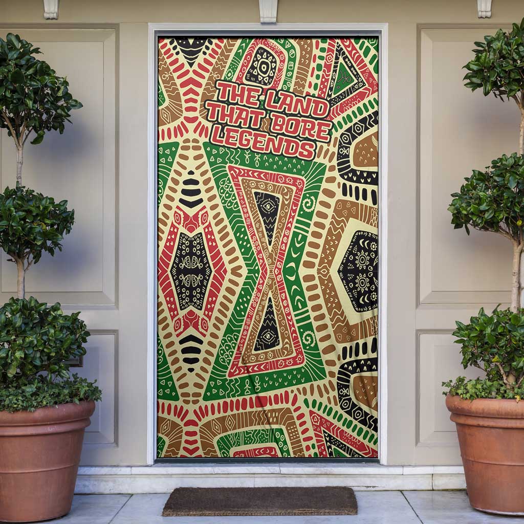 Darfur Sudan Door Cover with Red Green Beige Tribal Pattern - Wonder Print Shop