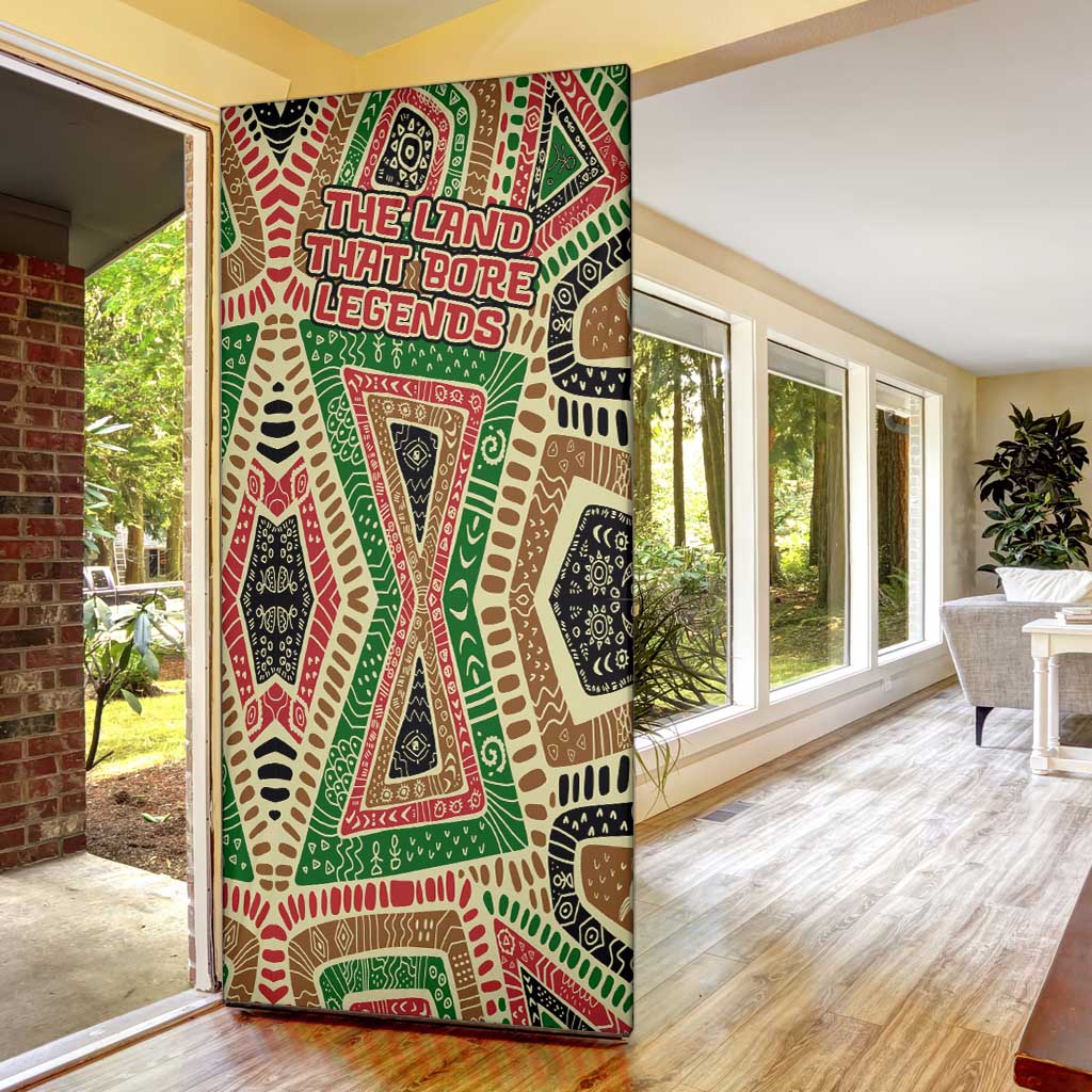 Darfur Sudan Door Cover with Red Green Beige Tribal Pattern - Wonder Print Shop