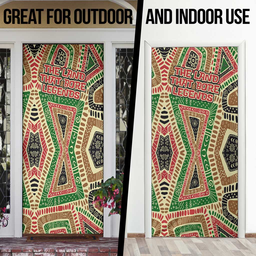Darfur Sudan Door Cover with Red Green Beige Tribal Pattern - Wonder Print Shop