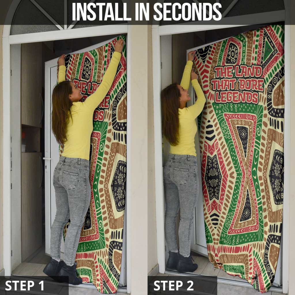 Darfur Sudan Door Cover with Red Green Beige Tribal Pattern - Wonder Print Shop