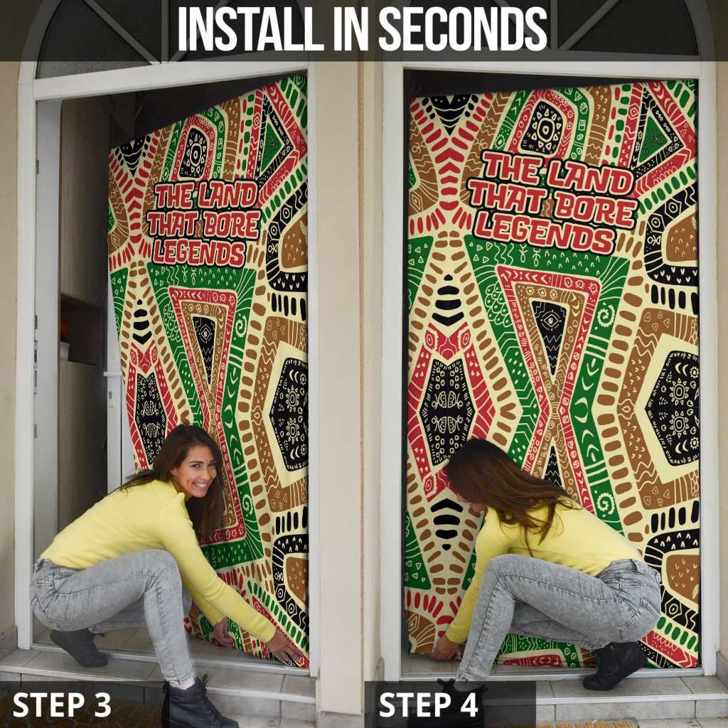 Darfur Sudan Door Cover with Red Green Beige Tribal Pattern - Wonder Print Shop