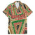 Darfur Sudan Family Matching Mermaid Dress and Hawaiian Shirt with Red Green Beige Tribal Pattern - Wonder Print Shop