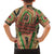 Darfur Sudan Family Matching Off The Shoulder Long Sleeve Dress and Hawaiian Shirt with Red Green Beige Tribal Pattern - Wonder Print Shop