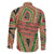Darfur Sudan Family Matching Off The Shoulder Long Sleeve Dress and Hawaiian Shirt with Red Green Beige Tribal Pattern - Wonder Print Shop