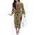 Darfur Sudan Family Matching Off The Shoulder Long Sleeve Dress and Hawaiian Shirt with Red Green Beige Tribal Pattern - Wonder Print Shop